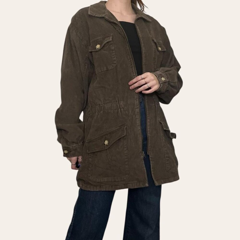 Merona 90s/2000s vintage brown corduroy utility jacket - large - Picture 3 of 7